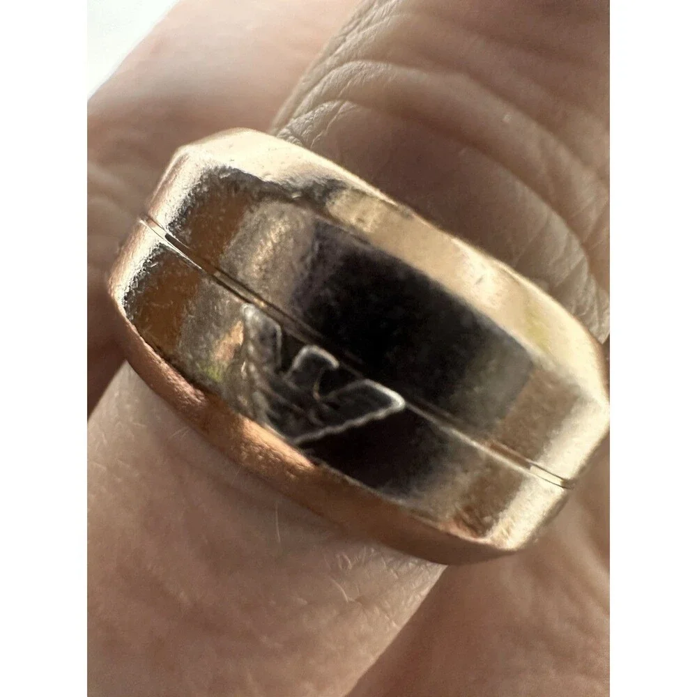 Emporio Armani Ring Stainless Steel Brown Rose Gold NEW SZ 8.5 US Mens/Womens